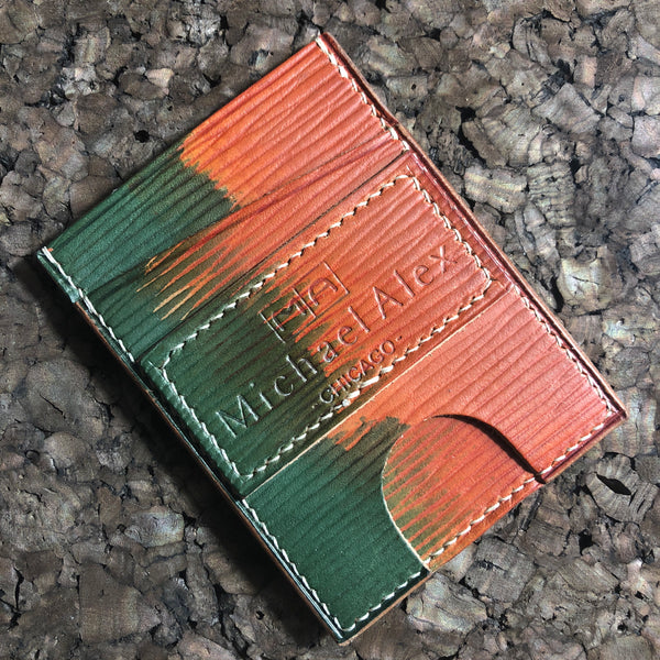 Orange and Green Card Wallet